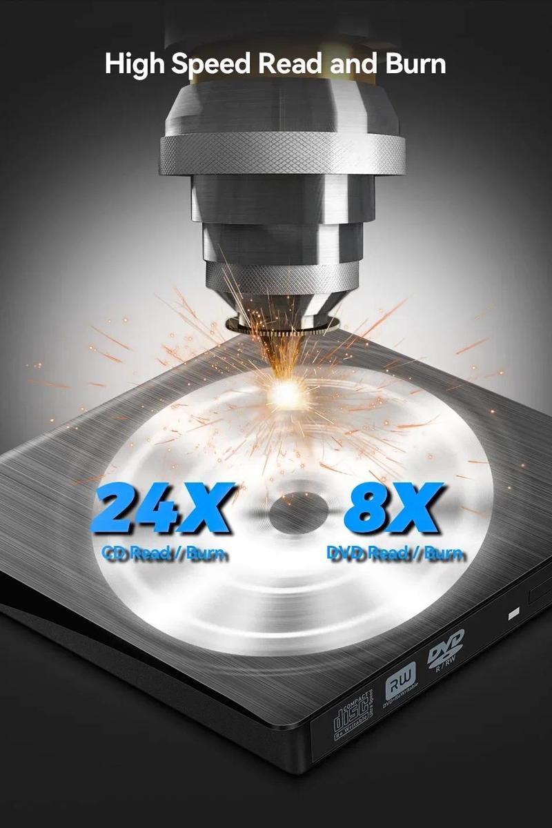 Product Introduction of External DVD CD Drive, USB3.0, Portable Burner Player, for Desktop and Notebook Computer, Optical Drive Burner, Compatible with Laptop and PC 24