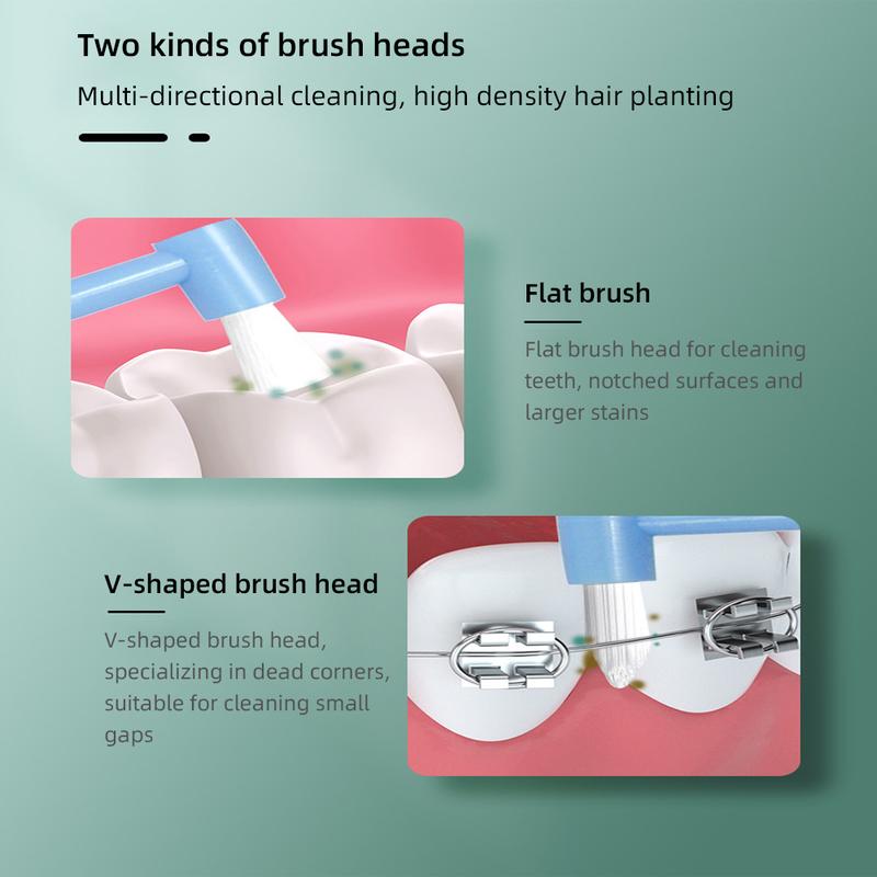 Product Introduction of Double Head Single Bundle Orthodontic Toothbrush Interdental Cleaning Brush Portable Soft Bristles Tooth Cleaning Tool #470530 37