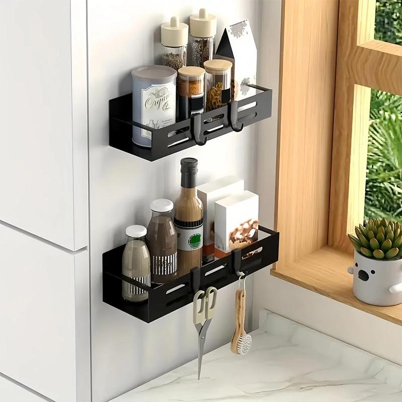 Product Introduction of Refrigerator Magnetic Suction Storage Rack Set for Kitchen Organizer, 1/2/4 Counts Kitchen Seasoning Organiser, Space Saving Magnetic Spice Rack, Bottle Holder, Household Items 11