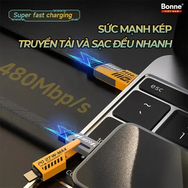 COMBO 3 Cáp sạc nhanh Bonne TECHNOLOGIQUE BC24, cáp sạc nhanh điện thoại 4 in 1 by Bonne Technologique, sạc chống gẫy chính hãng bảo hành 12 tháng.[phụ kiện, [phụ kiện, sạc điện thoại], sạc điện thoại] 6