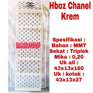 Rak Tas Gantung Chanel Krem dengan resleting