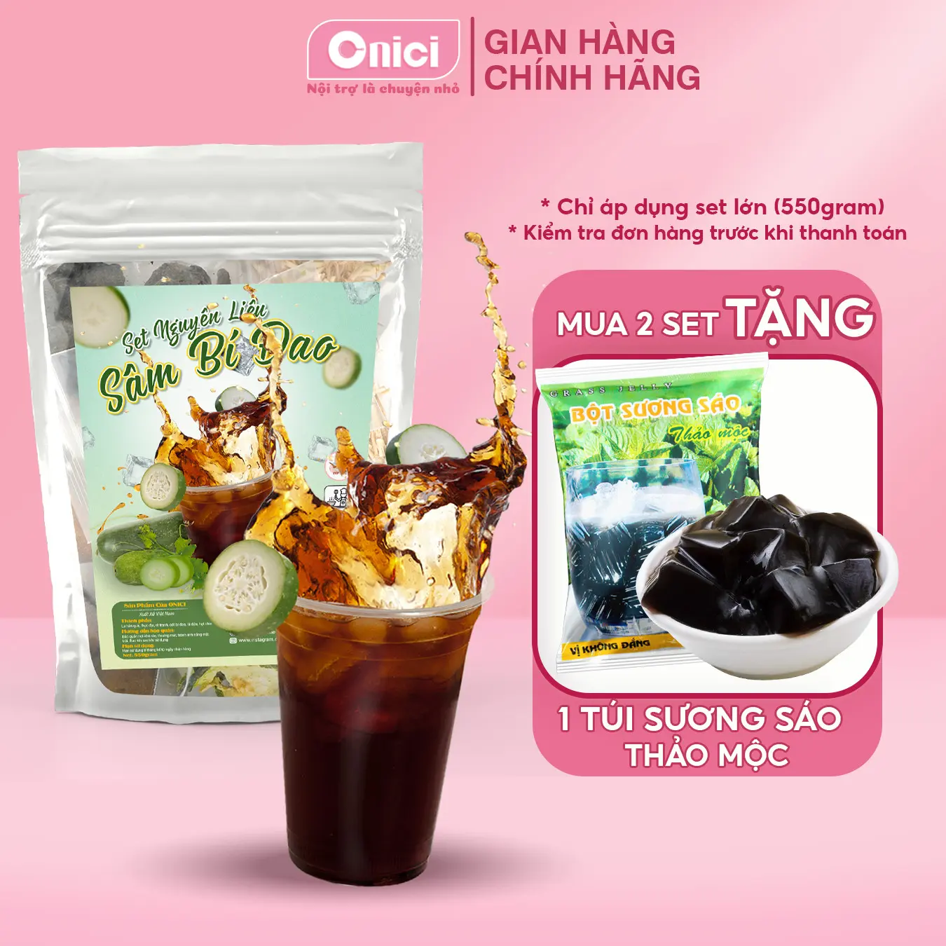 Set Sâm Bí Đao Bếp Của Mẹ ONICI [set nguyên liệu lớn nấu được 4-5 lít] - kèm Công Thức nấu tiện lợi & Quà Tặng