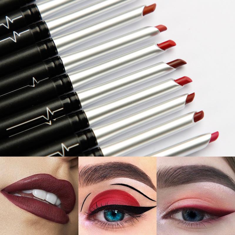 Pudaier Three-Dimensional Matte 17 Colors Lip Liner Automatic Non-Decolorizing Eye Shadow Eyeliner Lipstick Lip Pencil 2