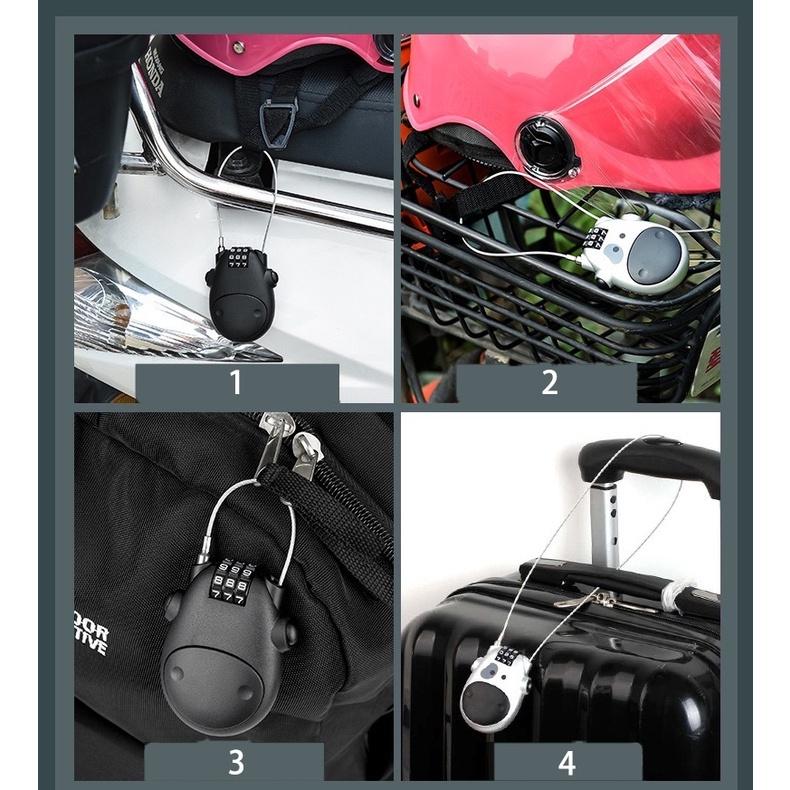 Gembok Kabel Baja Kode Adjustable Multifungsi MotorSepeda Pengaman Motor Helm Pentol Baja Karet Kawat Ban Anti Maling 3