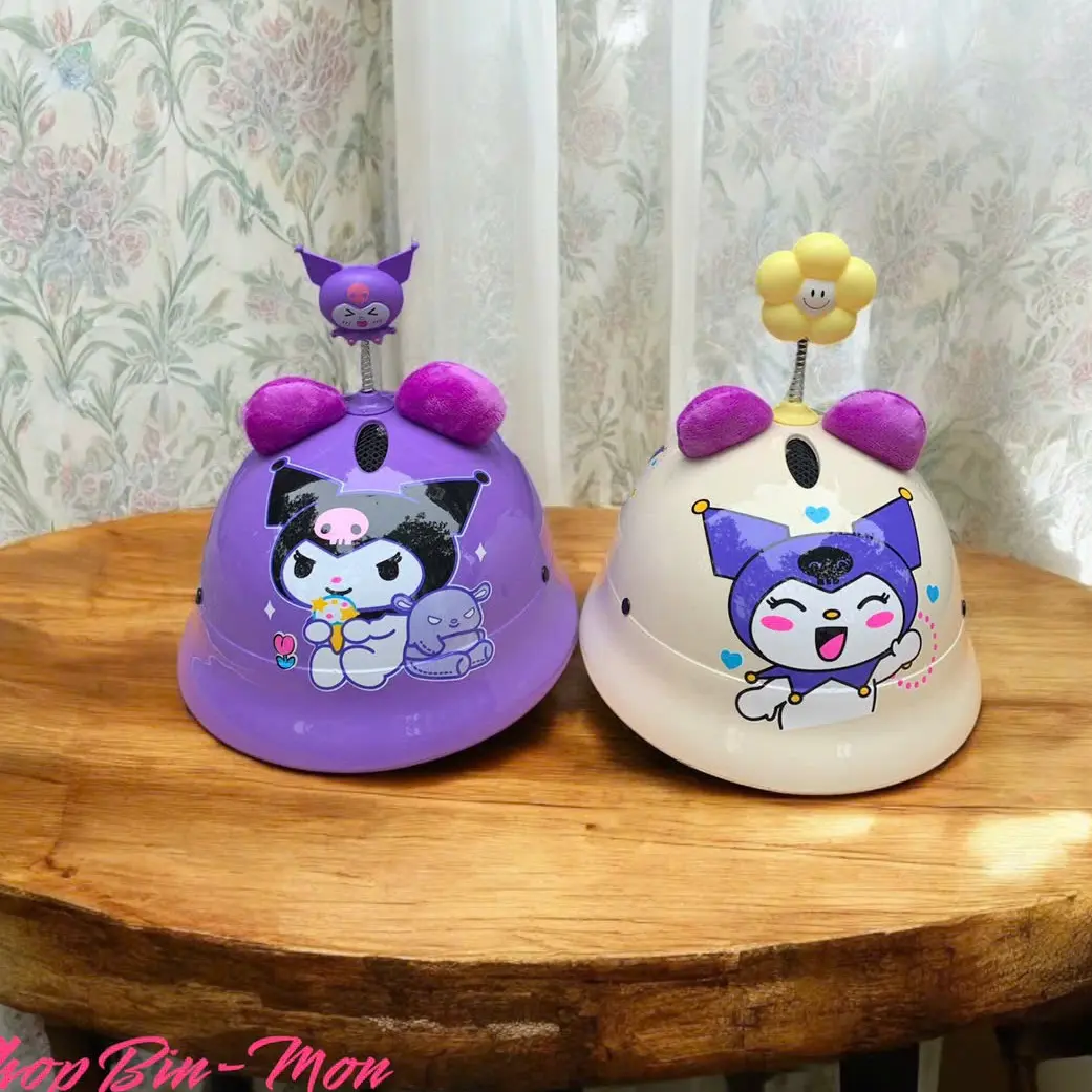 MŨ BẢO HIỂM TRẺ EM BO TRÒN HOẠ TIẾT KUROMI cho bé từ 4-8 tuổi