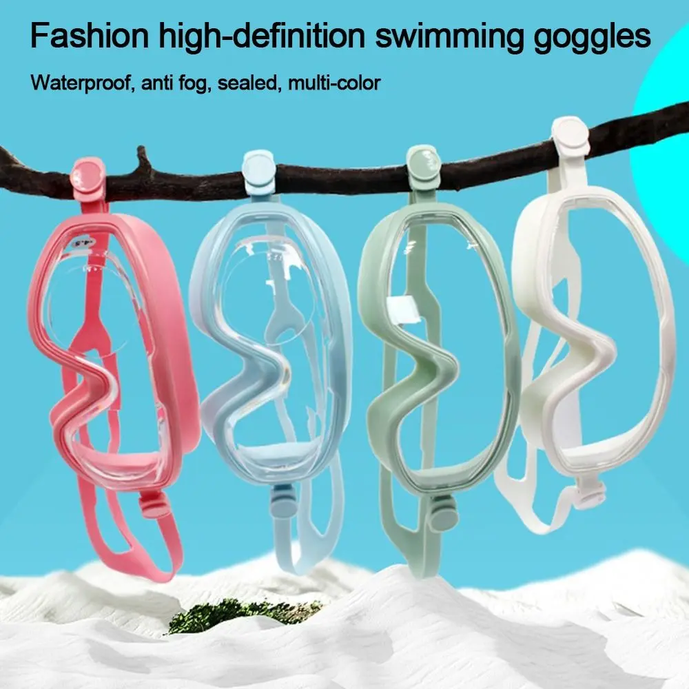 Colorful Big Frame Adult Swimming Goggles Wide View High Definition Swim Glasses Waterproof Anti-fog Diving Goggles Outdoor Sports Swimming Supplies