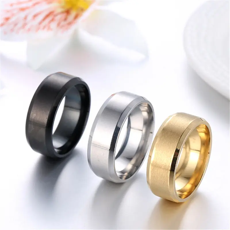 Fashion Simple Titanium Cincin Rings / Men Smooth Fine Thin Finger Ring  /  Elegant Sliver Golden Party Rings  / Popular Vintage Polishing  Rings /  Jewelry Gifts For  Friends