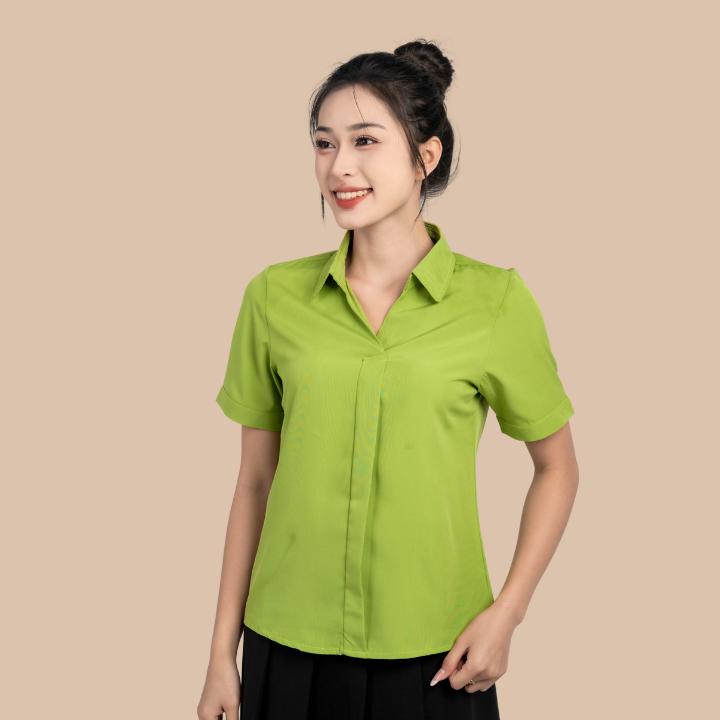 Áo Sơ Mi Nữ Côc Tay Không Cúc Chất Đẹp VPKT1 4