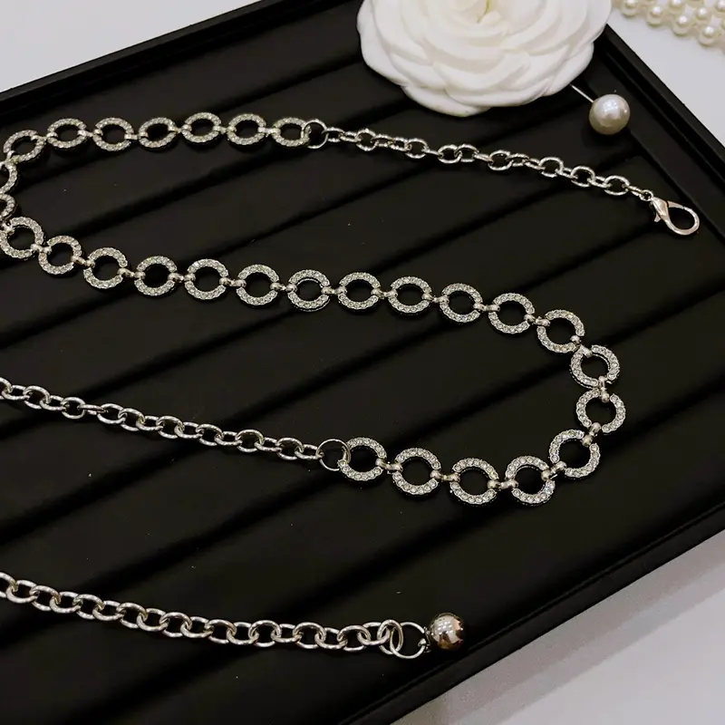Thắt Lưng Xích Phối Váy Mặt Tròn 1cm Đính Đá 2 Màu, Chất Kim Loại Không Rỉ Sành Điệu Cho Nữ - H&T SHOP 6