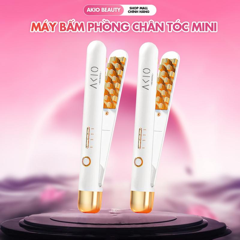 Máy bấm phồng chân tóc AKIO chân vuông thanh lịch 4 mức độ tùy chỉnh nhiệt, dập phồng đa năng
