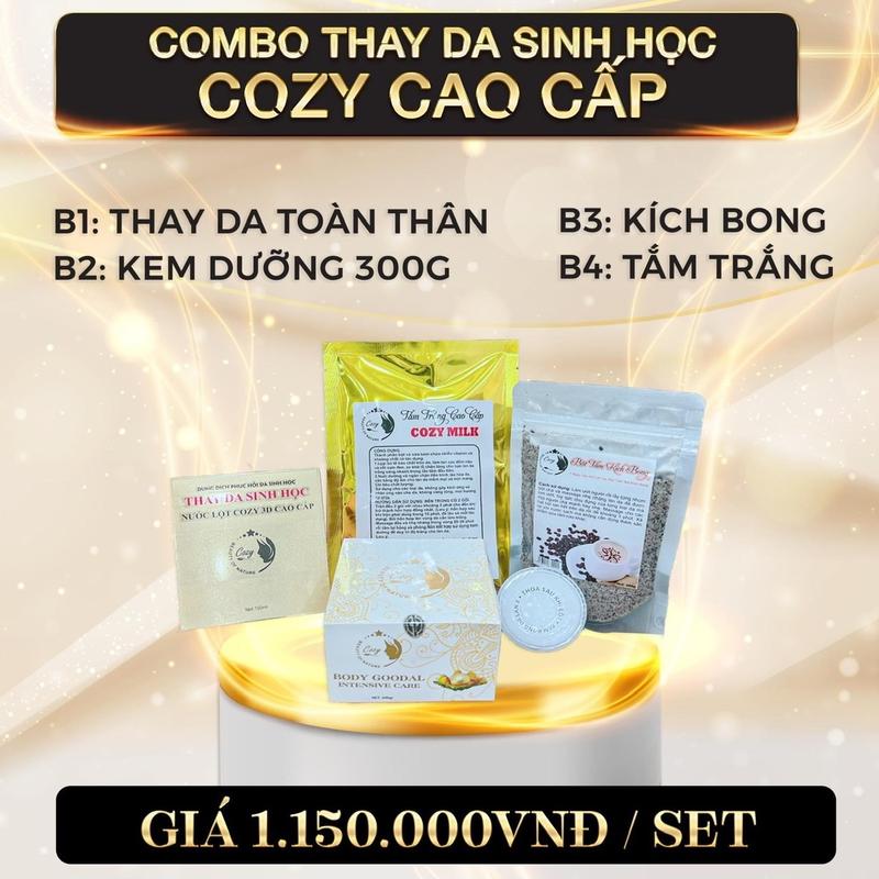 ĐỘC QUYỀN spa COZY thay da sinh học toàn thân full combo : kem body + tắm trắng + kích bong lần 2 + dưỡng ẩm