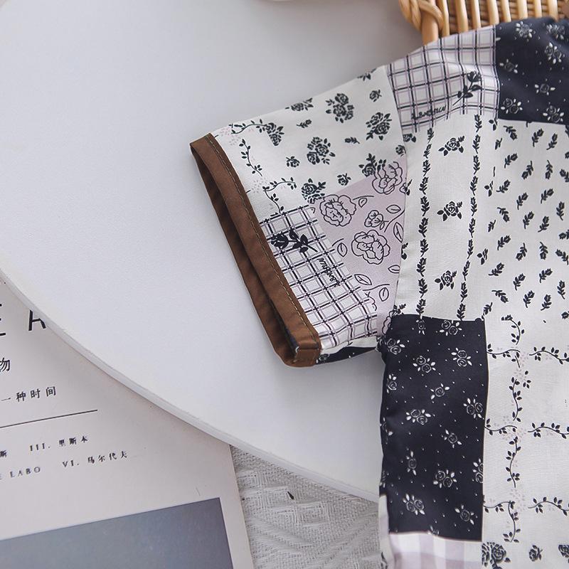 Product Introduction of New Style Boys' Summer Fashion Full Print Floral Shirt Short Sleeve Three-Piece Set Trendy 2025 Boys' Summer Outfit 9