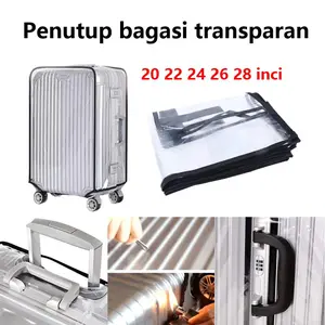 Mall Kualitas Luggage Cover Transparant Cover Pelindung Koper Transparan ukuran 20/22/24/26/28 inch