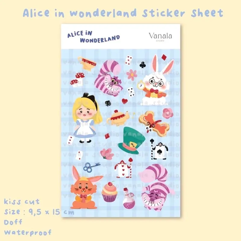 Alice in Wonderland Sticker Set / Sticker Sheet Alice in Wonderland / Sticker Tumblr / Sticker Deco Alice / Sticker Aesthetics 1