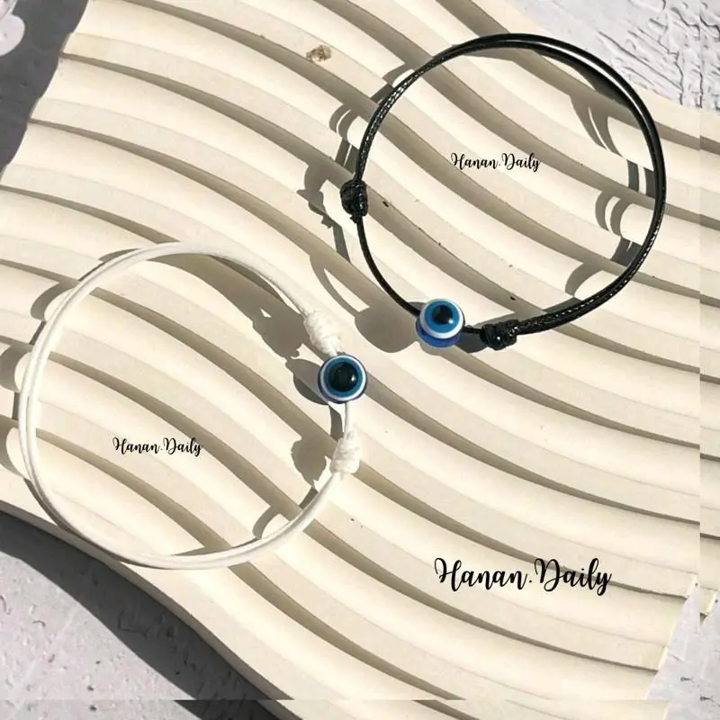 Gelang Couple Untuk Pacar Evil Eye Mata Biru Unik dan Elegan//Gelang Pasangan//Gelang Tali Korea Waterproof//Gelang Bangle Bracelets//Gelang Coupelan//Gelang Mata