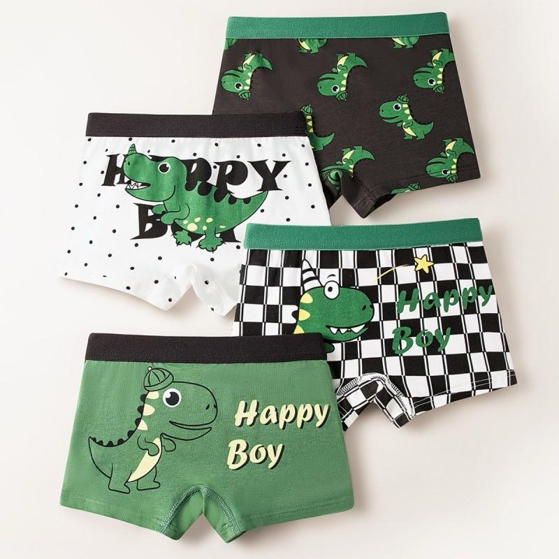 Combor 4 quần sịt bé trai, quần lót đùi in hình ngộ nghĩnh dễ thương cho trẻ em 8-49kg