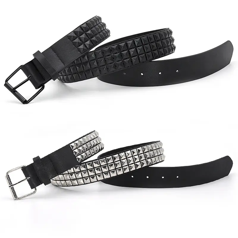 1pc Fashion Rivet Belt Men Women's Studded  Studded Belt Punk Rock With Pin Buckle Drop Shipping Black  2023 New