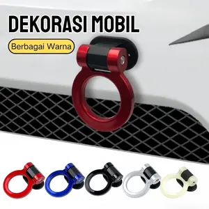 Kait trailer bundar universal, kait penarik palsu depan dekoratif, aksesori dekoratif eksterior mobil, kait penarik, kait dekoratif mobil