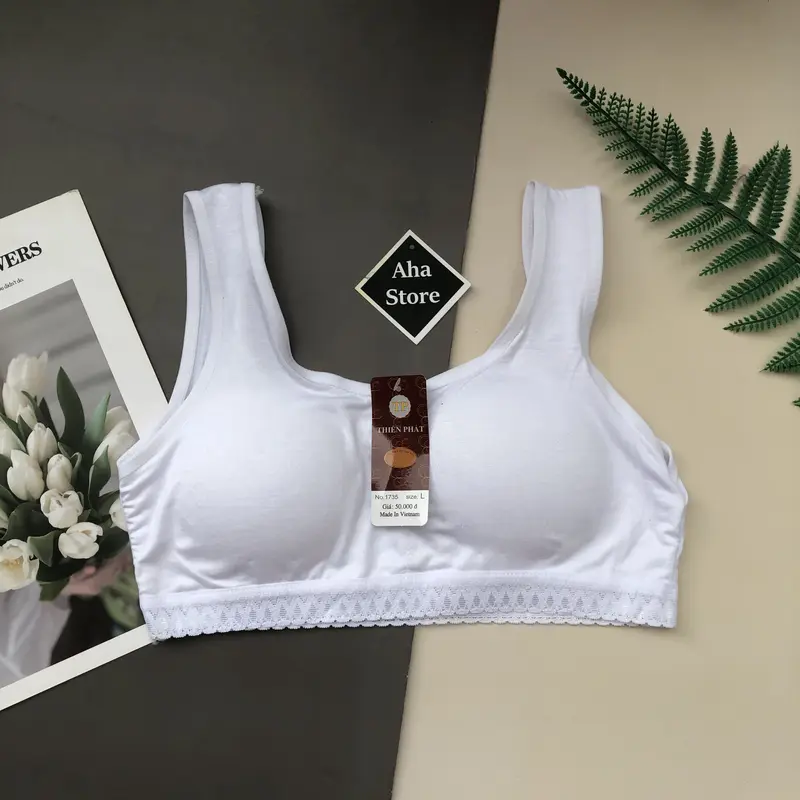 [Có bigsize 40-80kg] Áo bra Nữ học sinh trắng cấp 2, cấp 3 Chất cotton mềm mịn 6