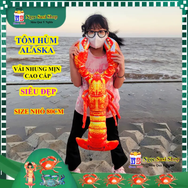 THÚ NHỒI BÔNG CON CUA TÔM HÙM ALASKA GHẸ BÔNG XANH ĐẸP NHƯ ẢNH NHÉ - GỐI ÔM CON CUA đồ chơi doll gấu bông Toy búp bê HÀNG HOT Thú Bông Voi Phát Nhạc 5