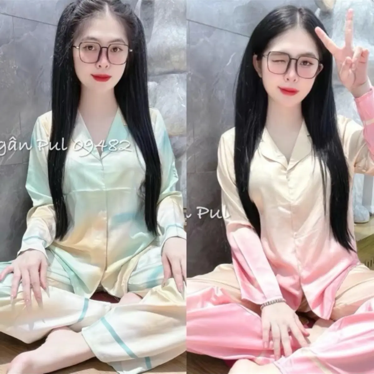 Bộ pijama LỤA MỊN LATIN MỊN loang size 40-58kg mềm mịn mát Nữ  Women