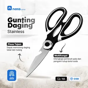 Gunting Ikan Ayam Daging Stainless Steel hitam Dapur Multifungsi