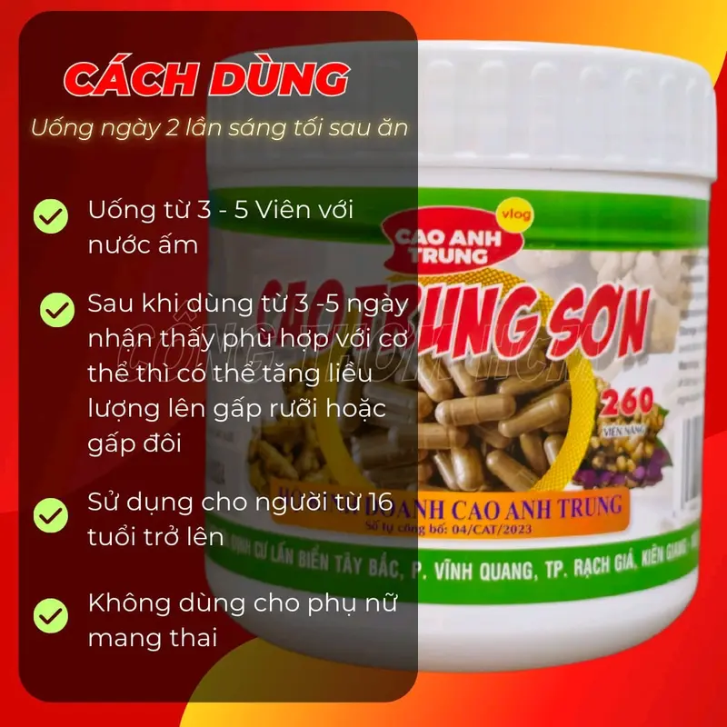 HỘP NHỎ 260 VIÊN NGẢI ĐEN CAO TRUNG SƠN ( Bột Ngải Đen + Ngải Chống Độc ) Hỗ Trợ Xương Khớp, Dạ Dày, Trào Ngược, Viêm Xoang, U Sơ 3