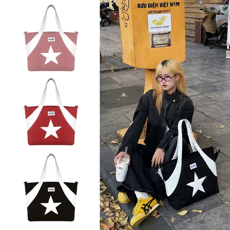 Túi STAR V4 unisex - SLYOUR Bag , chất liệu dù trần bông, chống sốc, kháng nước, vừa lap 15inch túi đeo chéo & túi đeo vai khóa kéo tote (SV4) Chữ Nhật 0