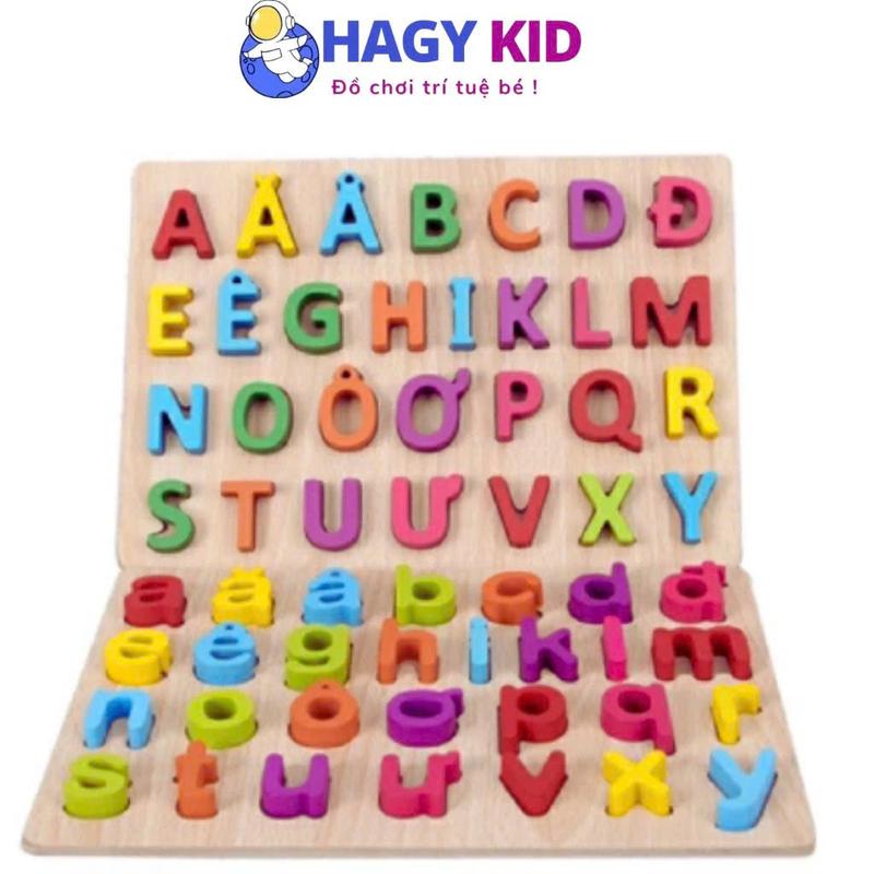 Đồ Chơi Bảng Gỗ Nổi Chữ Cái Và Số Cho Bé Hình Vuông Hagykid Bảng Nổi Kích Thước 20x20cm Giúp Bé Phát Triển Tư Duy