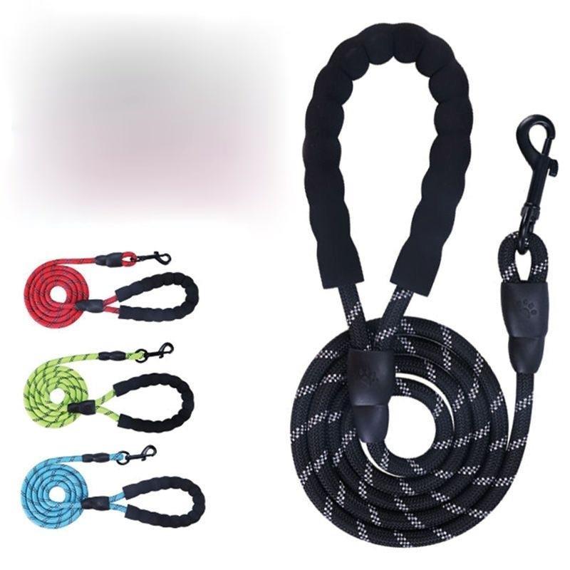 Pet traction rope Nylon round rope Reflective anti loss dog traction ...
