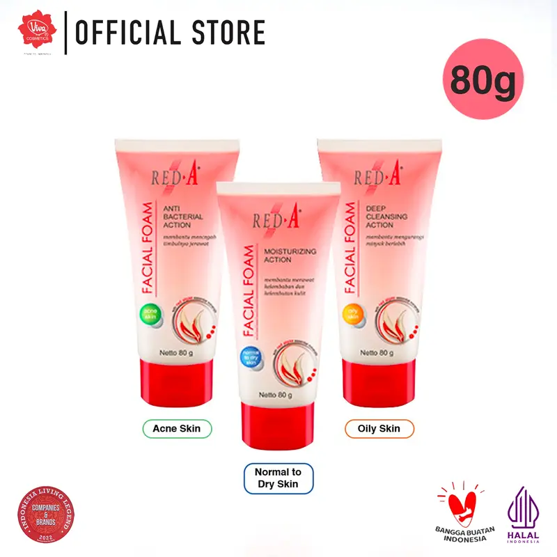 Red-A Facial Foam For Normal To Dry (tersedia 40 Gr & 80 Gr ) 4
