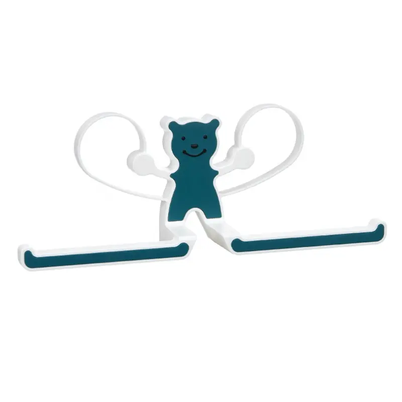 Wall Mount Storage Clothes Hanger Stacker Rack Punch-Free Towel Holder Organizer