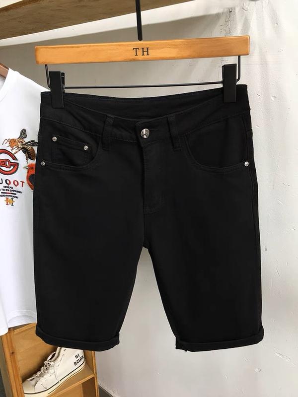 QUẦN SHORT JEAN NAM NGẮN HÀNG ĐẸP DÀY MỀM CO GIÃN 2 Màu đen Màu trắng Trơn Ôm gọn Menswear Pants Denim MEN WIN 69 Z2 Có Túi