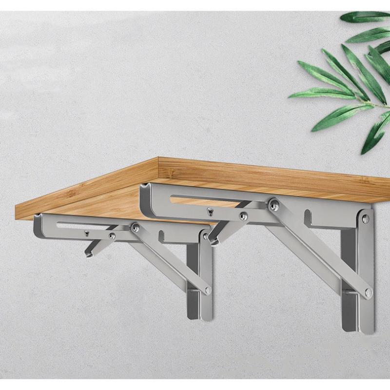 Product Introduction of [Inox - 1 Cặp - Chữ K] Bản lề gập thông minh , Giá Ke đỡ bàn gấp gọn treo tường, Pát ke chữ chịu lực 80kg 12