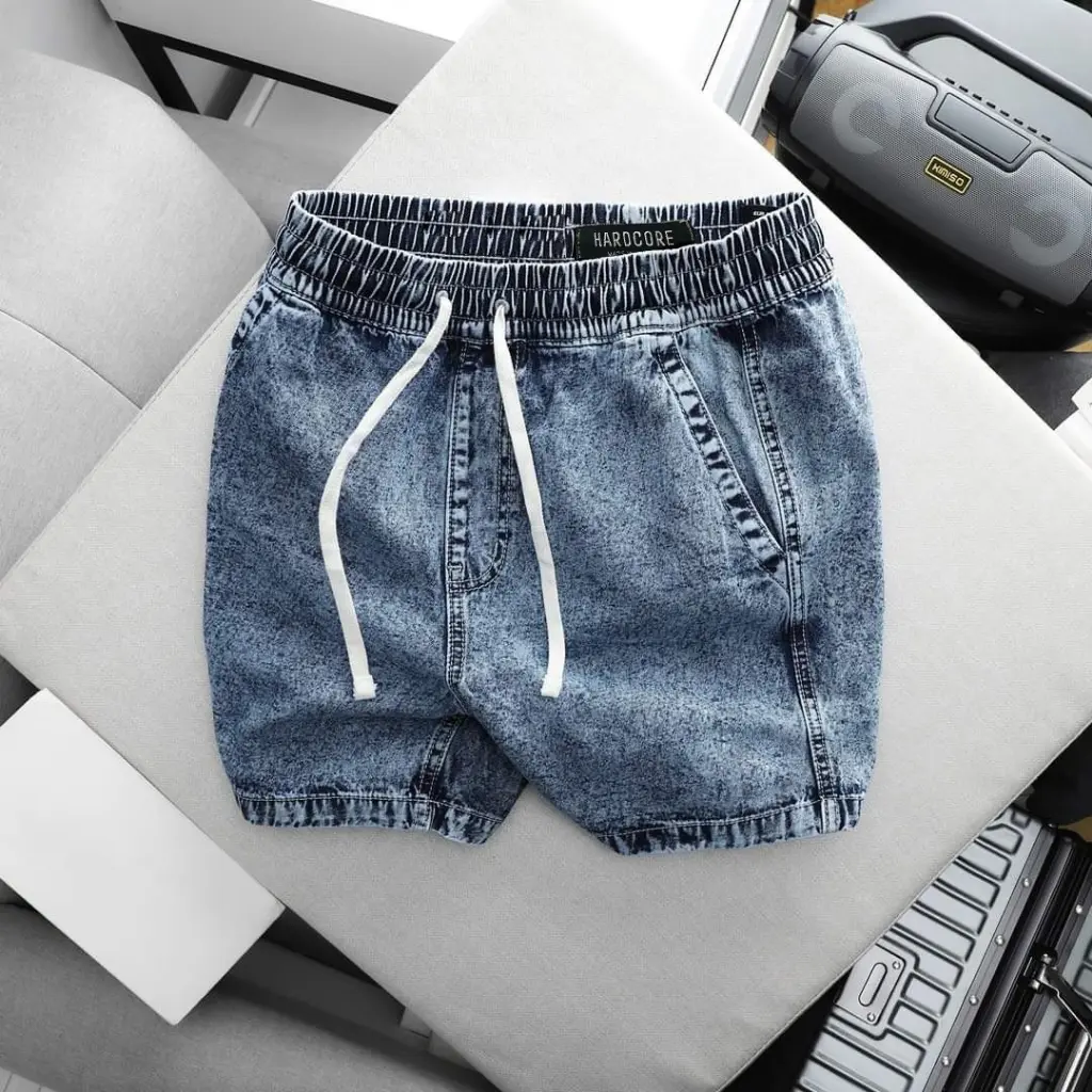 Quần short jean lưng thun form thời trang bigsize nam