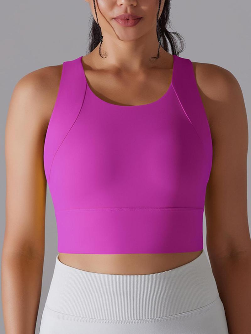 Product Introduction of Women's Solid Wireless Sports Bra, Breathable Comfortable Racerback Sports Lingerie Top, Ladies Sportswear Clothing for Yoga Gym Workout 2