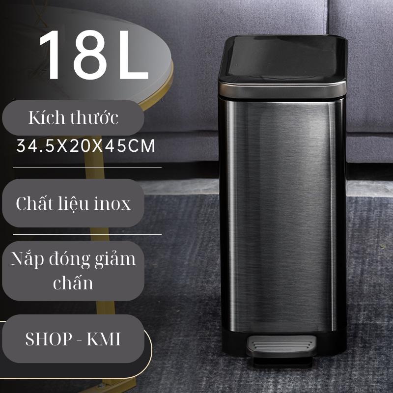 Thùng rác inox 18 lít cao cấp ,Thùng rác phòng bếp