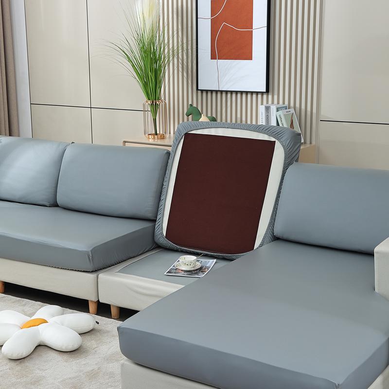 Product Introduction of [juhua] 1/2/3/4 Seater PU Leather Elastic Sofa Seat Cushion Covers for Living Room Waterproof Stretch Chair Seat Cover Couch Slipcover 42