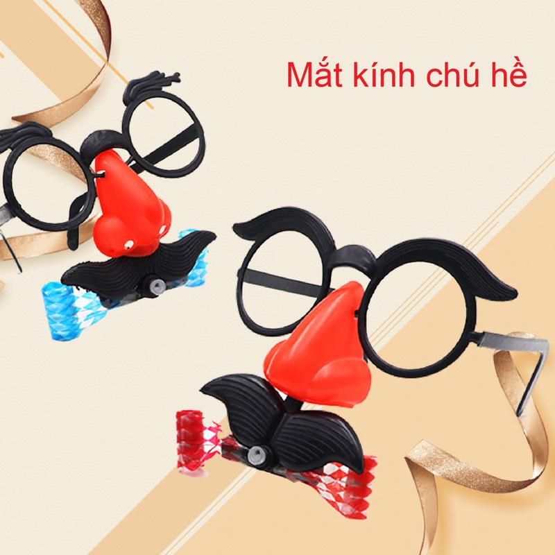 Mắt Kính Chú Hề Có Râu Thổi Còi Vui Nhộn Cho Bé Mắt Kính Đồ Chơi