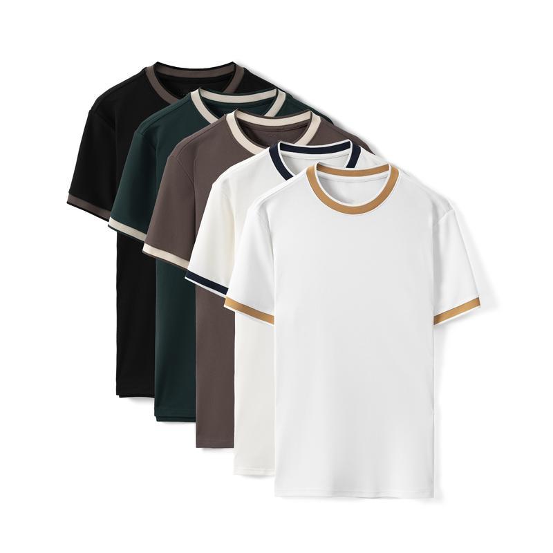 【DEAL ĐỘC QUYỀN Áo thun nam cổ tròn phối viền Cotton Pique CÁ SẤU dày dặn, mềm mịn, trẻ trung