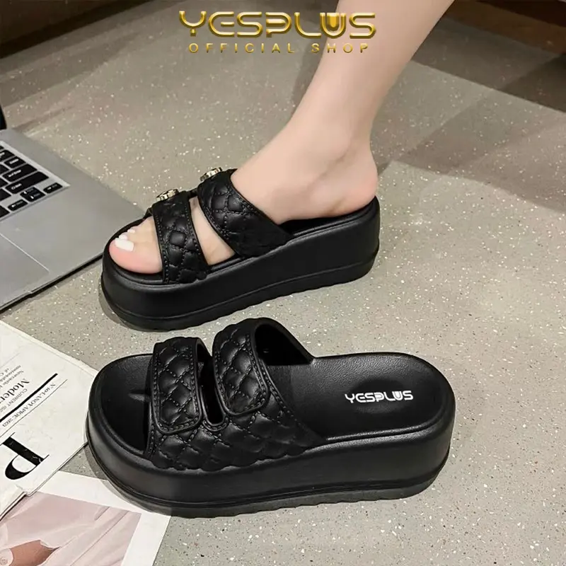 EY698 Yesplus Sandal Original 6018-1 Sandal Wedges Wanita Jelly Strap 2 s Tinggi 7 CM Fashion Import Kekinian Bahan EVA Size 36-41 DISKON 4