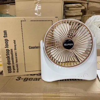 Quạt Tích Điện Mini Để Bàn Super Fan - Công Suất Lớn 3 Cấp Độ Gió Siêu Mát Động Cơ Êm Ái Xoay 210 7