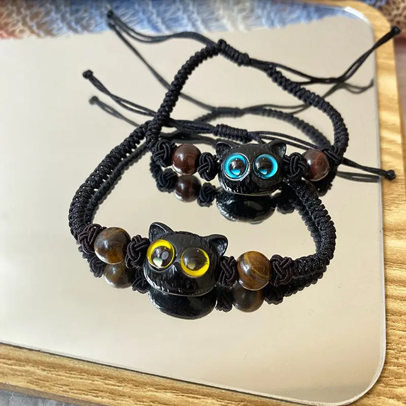 [Yybooklu]COD New Chinese Style Cat Woven Rope Cute Couple Bracelet Niche Design Gift 2