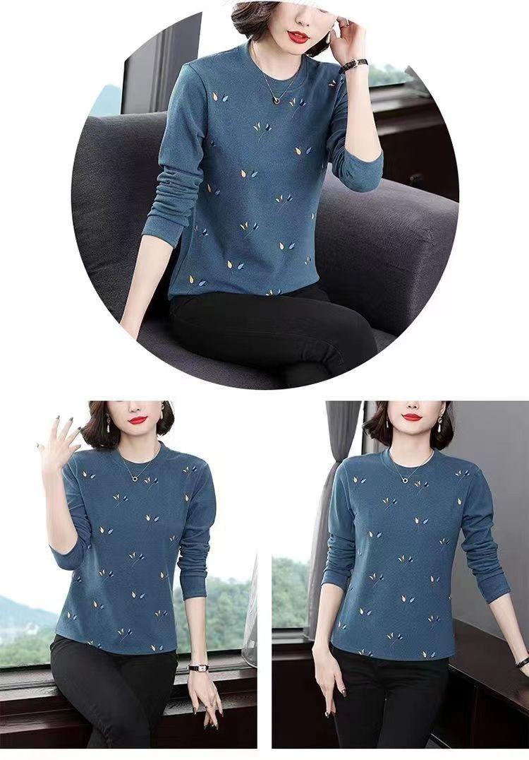 Product Introduction of Áo Thun Dài Tay, Thời Trang, Dành Cho Nữ, Mẹ TRUNG NIÊN, Áo Phong Cách Phương Tây, Dáng Rộng Vừa Vặn, Ngoại Cỡ, Bó Sát, Cổ Tròn, Áo Sơ Mi Lớp Nền, Hàng Mới Về Năm 2024 11