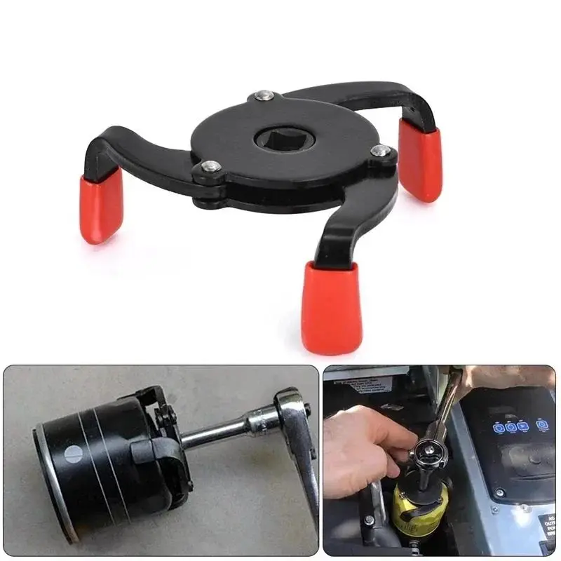 Universal Oil Filter Wrench Tool 60-100mm Car Repair Adjustable 3 Way Oil Filter Removal Tool Interface Special Tools