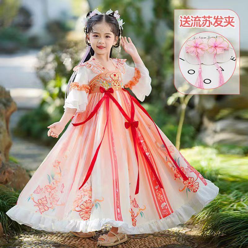 Trang Phục Trung Quốc Hán Cho Trẻ Em, Phong Cách Trung Quốc, Trang Phục Cổ Trang Cho Bé Gái, Váy Công Chúa Siêu Thanh Lịch, Bộ Đồ Tang, Váy Phong Cách Cổ Trang Cho Bé Gái, Bộ Đồ Đầy Đủ Mùa Xuân Và Mùa Thu 6