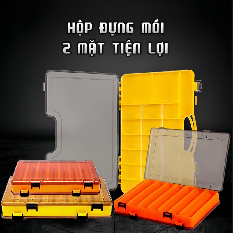 Hộp đựng mồi câu Lure 2 mặt tiện lợi size BÉ LỚN MUA 1 TẶNG 1 VỈ KHOÁ SNAP Bắt Cá Đi Câu Fishing Câu Cá