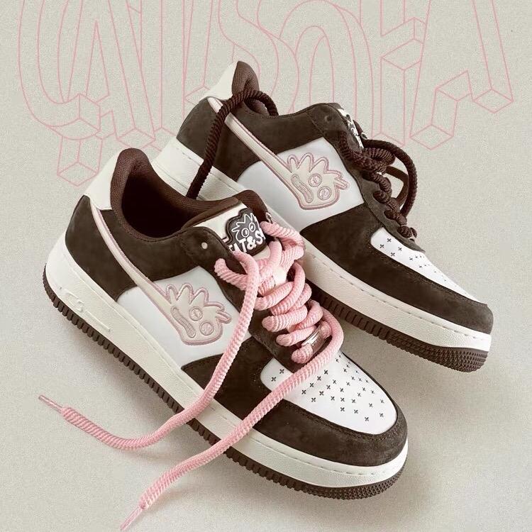 CAT & SOFA  - giày Pink/Brown Shoelaces chính hãng AC219 0