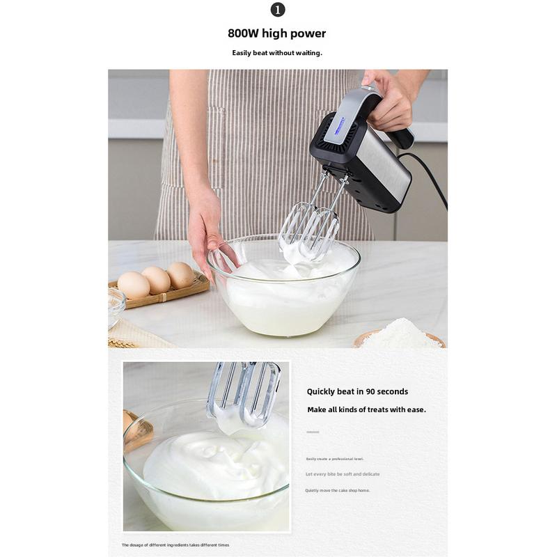 Product Introduction of Handheld Electric Whisk Household Egg-Breaking Machine Baking Blender Cake Mixer Multi-Function 800W 11