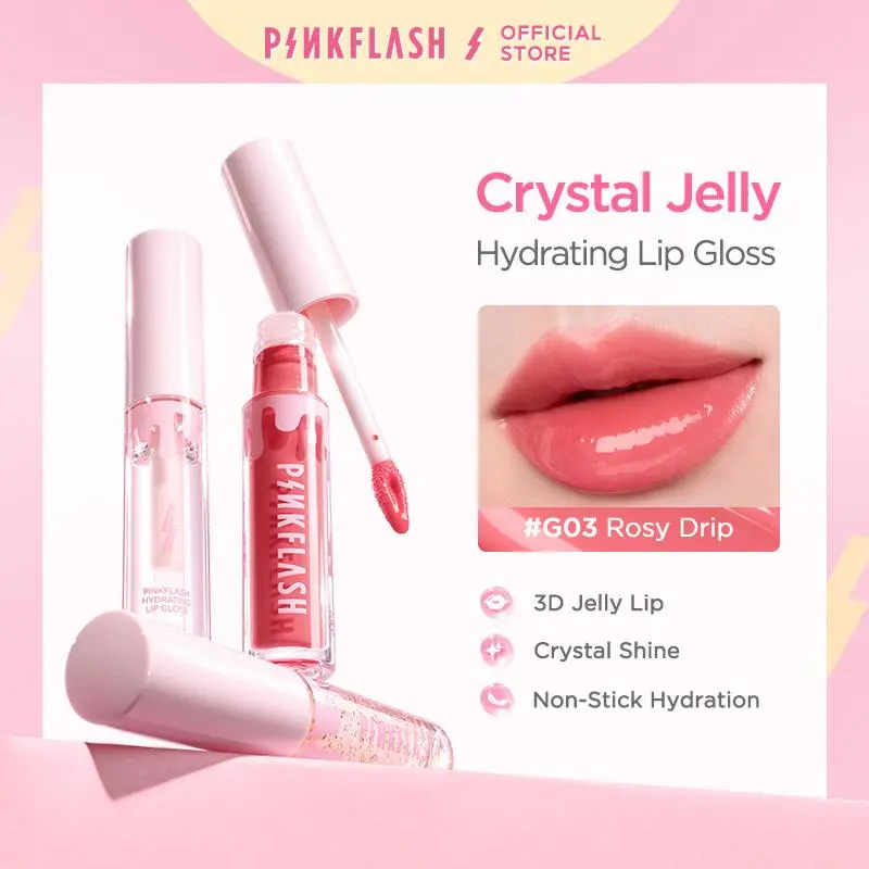 (NEW) PINKFLASH Crystal Jelly Lip Gloss | Hydrating, Non-Sticky, Plumping Glow Lipgloss PF-L34